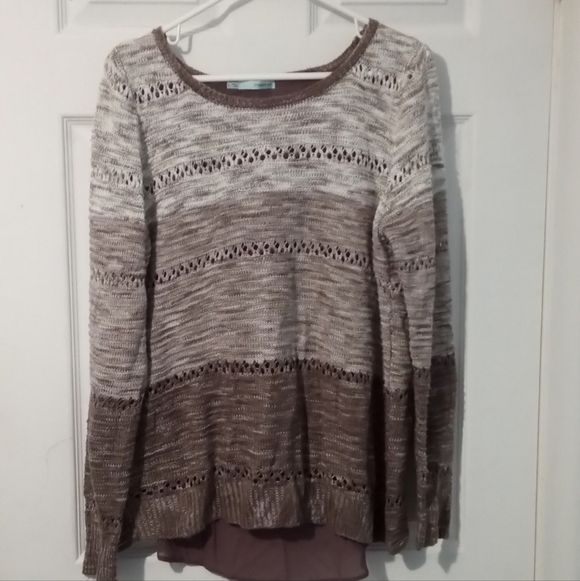 Maurices Sweaters - Maurices Brown and Cream Crew Neck Sweater